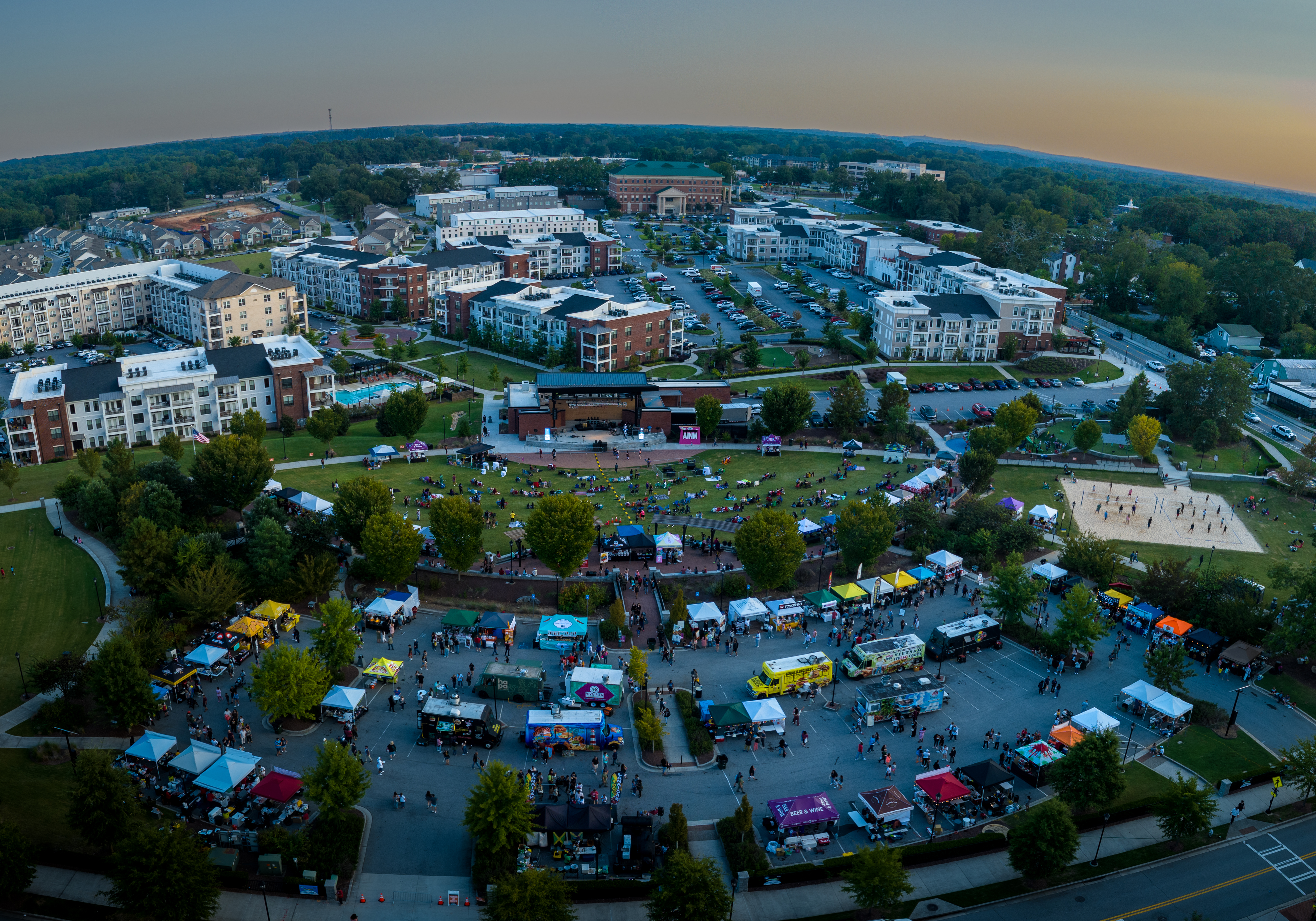 Downtown Town Lawrenceville Georgia Around The World Event Drone Photo