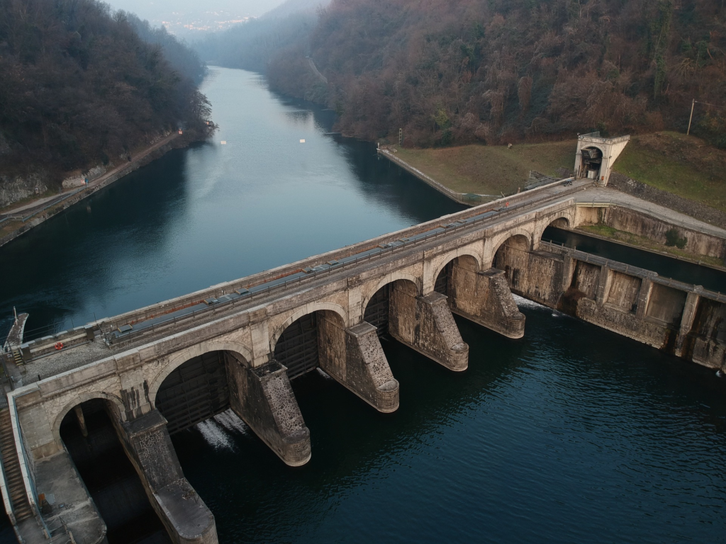 Dam Bridge drone view